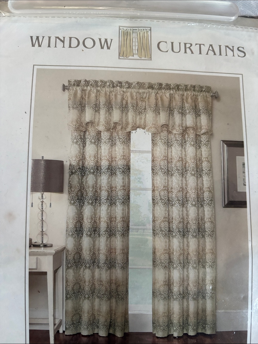Long Window Curtains Patterned Curtain Panel Set & Valences